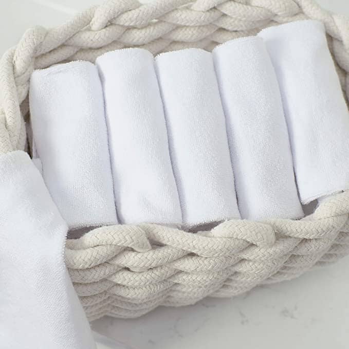 6-Pack White Terry Washcloths - Image 4